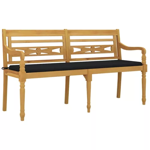  tömör tíkfa Batavia pad fekete párnával 150 cm