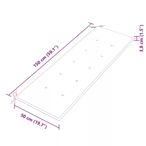  tömör tíkfa Batavia pad fekete párnával 150 cm