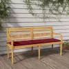  tömör tíkfa Batavia pad bordó párnával 150 cm