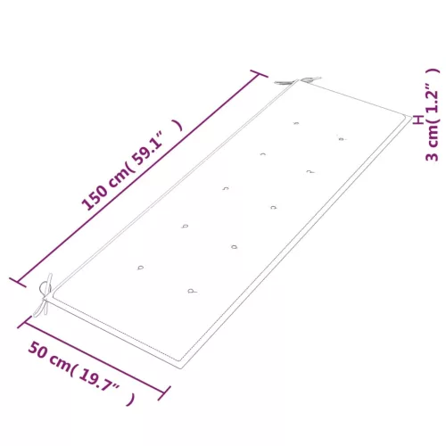 tömör tíkfa Batavia pad világoszöld párnával 150 cm