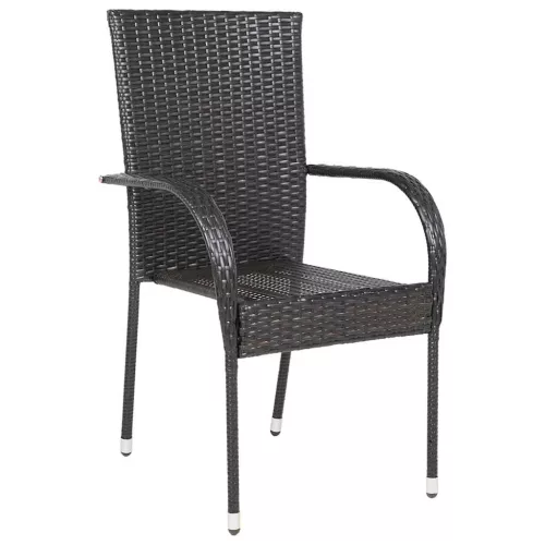  4 db barna rakásolható polyrattan kültéri szék