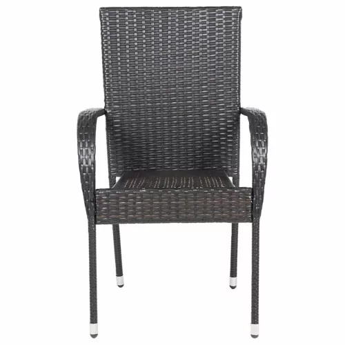  4 db barna rakásolható polyrattan kültéri szék