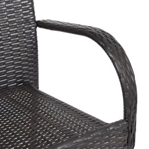  4 db barna rakásolható polyrattan kültéri szék