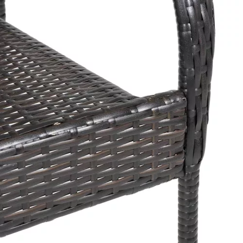  4 db barna rakásolható polyrattan kültéri szék