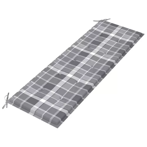  tömör tíkfa Batavia pad Szürke kockás mintával párnával 150 cm