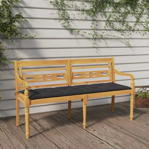  tömör tíkfa Batavia pad antracitszürke párnával 150 cm