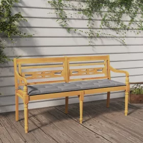  tömör tíkfa Batavia pad szürke párnával 150 cm