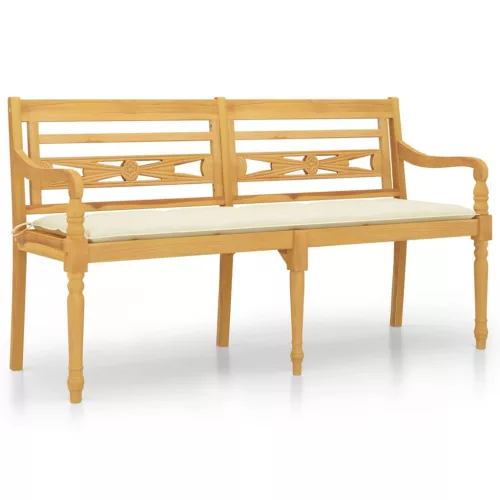  tömör tíkfa Batavia pad krémszínű párnával 150 cm