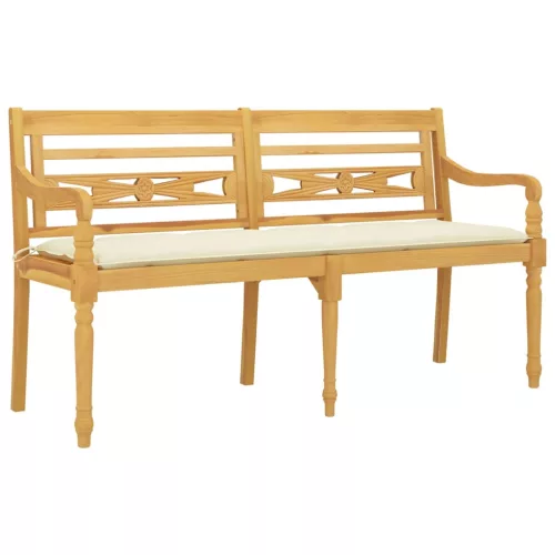  tömör tíkfa Batavia pad krémszínű párnával 150 cm