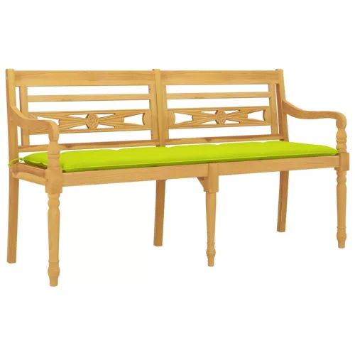  tömör tíkfa Batavia pad világoszöld párnával 150 cm