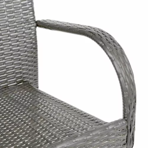  4 db szürke rakásolható polyrattan kültéri szék