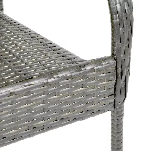  4 db szürke rakásolható polyrattan kültéri szék
