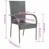  4 db szürke rakásolható polyrattan kültéri szék