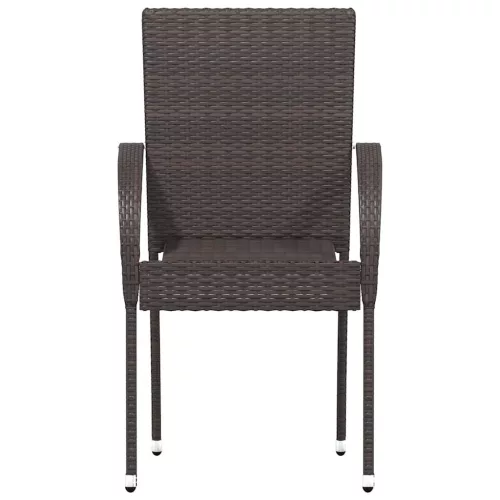 6 db barna rakásolható polyrattan kültéri szék