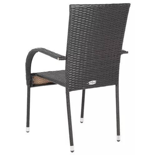  6 db barna rakásolható polyrattan kültéri szék