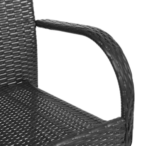  6 db fekete rakásolható polyrattan kültéri szék
