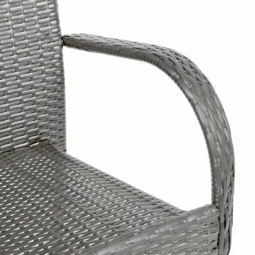  6 db szürke rakásolható polyrattan kültéri szék