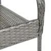  6 db szürke rakásolható polyrattan kültéri szék