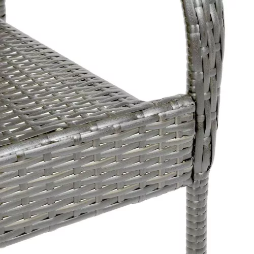  6 db szürke rakásolható polyrattan kültéri szék