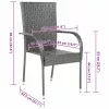  6 db szürke rakásolható polyrattan kültéri szék