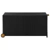  fekete polyrattan kerti tárolóláda 120 x 65 x 61 cm