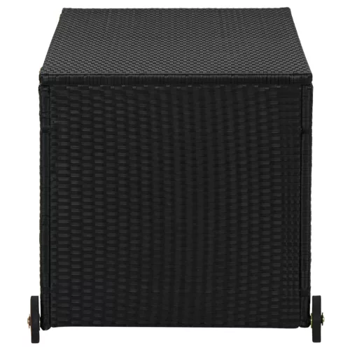  fekete polyrattan kerti tárolóláda 120 x 65 x 61 cm