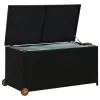  fekete polyrattan kerti tárolóláda 120 x 65 x 61 cm