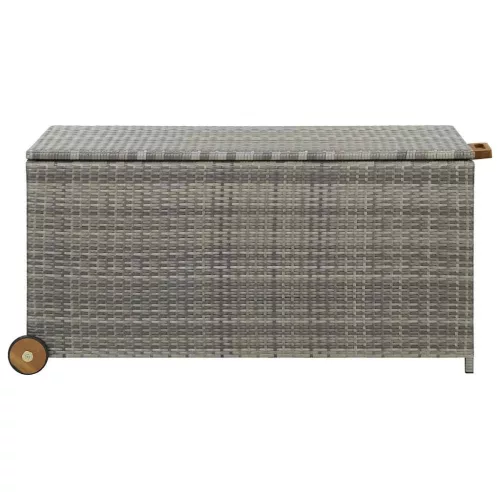  világosszürke polyrattan kerti tárolóláda 120 x 65 x 61 cm