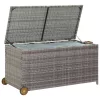  világosszürke polyrattan kerti tárolóláda 120 x 65 x 61 cm
