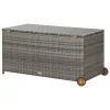  világosszürke polyrattan kerti tárolóláda 120 x 65 x 61 cm