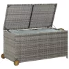  világosszürke polyrattan kerti tárolóláda 120 x 65 x 61 cm