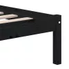  fekete tömör fa ágykeret 150 x 200 cm (King Size)