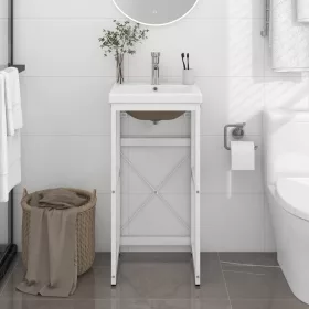    fehér vas fürdőszobai mosdókagylóváz beépített mosdóval