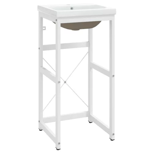  fehér vas fürdőszobai mosdókagylóváz beépített mosdóval