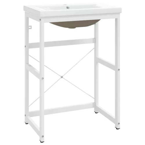  fehér vas fürdőszobai mosdókagylóváz beépített mosdóval