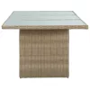  barna üveg és polyrattan kerti étkezőasztal 200 x 100 x 74 cm