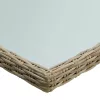  barna üveg és polyrattan kerti étkezőasztal 200 x 100 x 74 cm