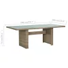  barna üveg és polyrattan kerti étkezőasztal 200 x 100 x 74 cm