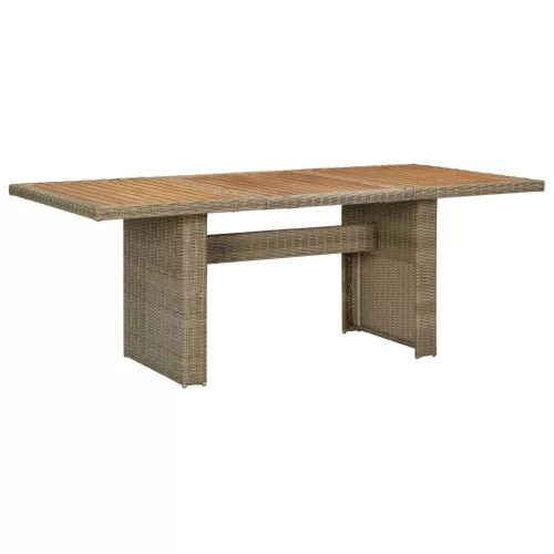  barna polyrattan kerti étkezőasztal 200 x 100 x 74 cm