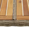  barna polyrattan kerti étkezőasztal 200 x 100 x 74 cm