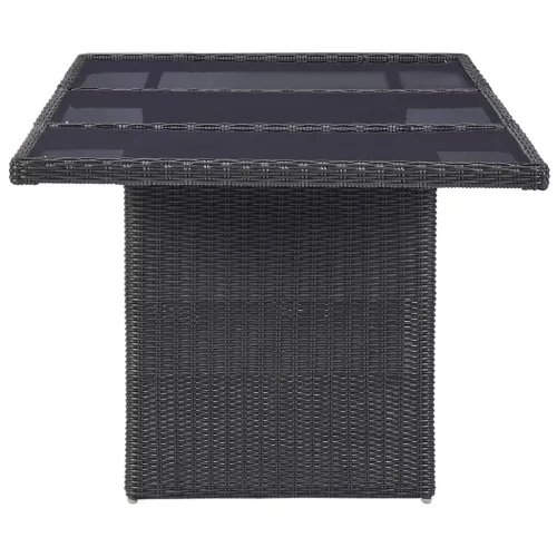  barna üveg és polyrattan kerti étkezőasztal 200 x 100 x 74 cm