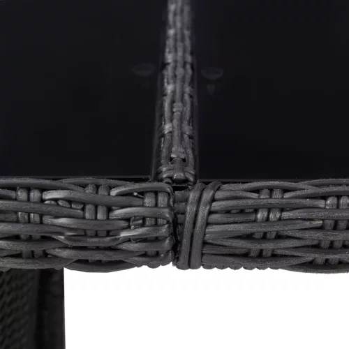  barna üveg és polyrattan kerti étkezőasztal 200 x 100 x 74 cm