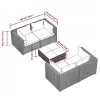  5 részes fekete polyrattan kerti ülőgarnitúra párnákkal