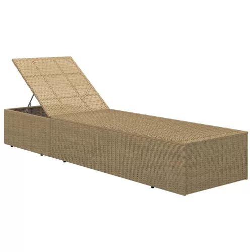  barna és krémfehér polyrattan napozóágy