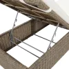  barna és krémfehér polyrattan napozóágy