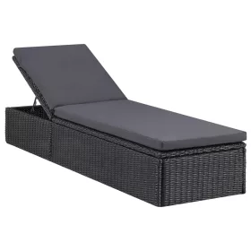  sötétszürke polyrattan napozóágy