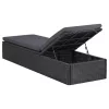  sötétszürke polyrattan napozóágy