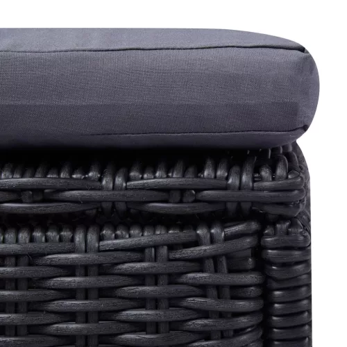  sötétszürke polyrattan napozóágy