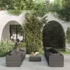  9 részes szürke polyrattan kerti ülőgarnitúra párnákkal