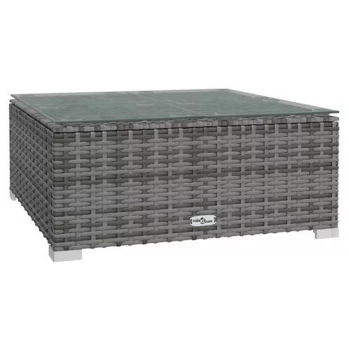  9 részes szürke polyrattan kerti ülőgarnitúra párnákkal
